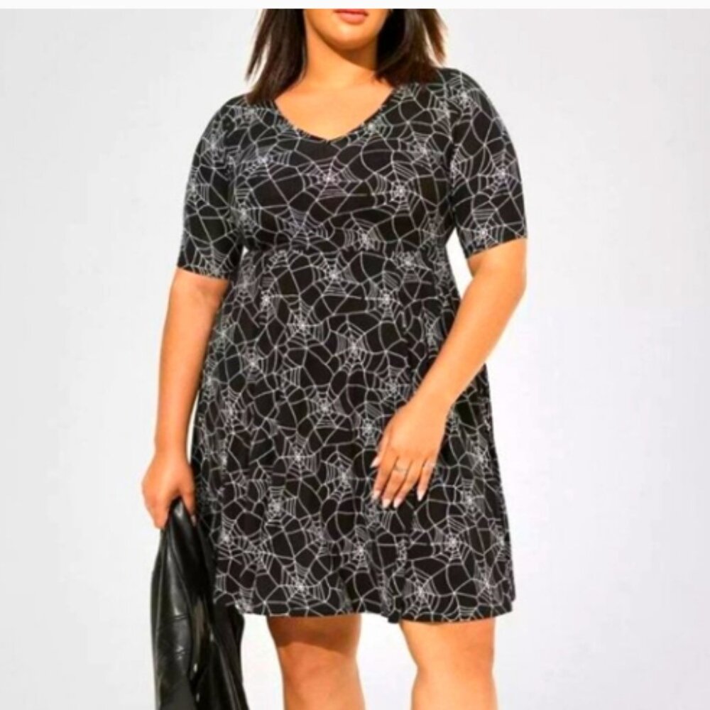 Torrid Supersift Spiderweb Skater Dress
